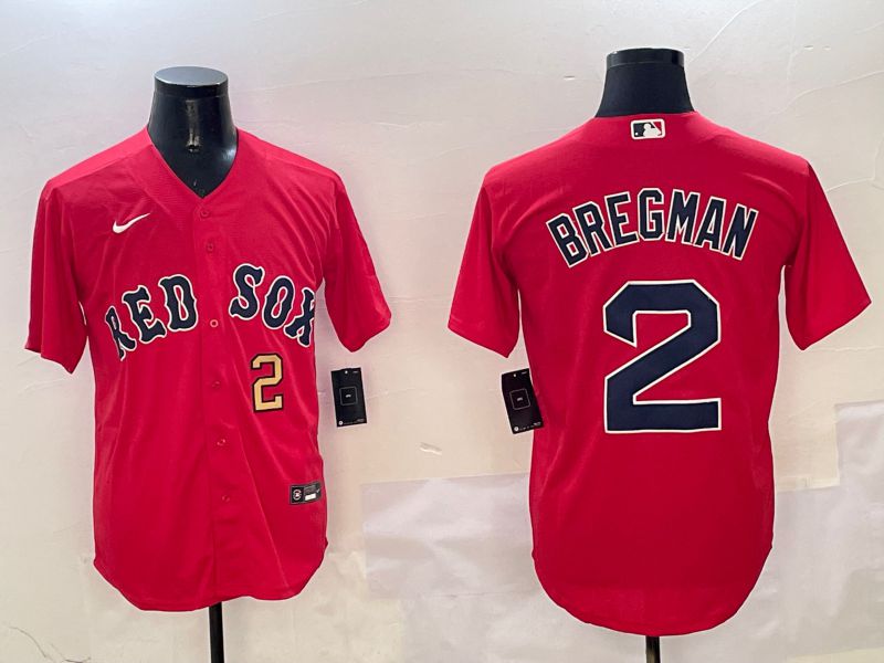 Men Boston Red Sox #2 Bregman Red Game 2025 Nike MLB Jersey style 3->boston red sox->MLB Jersey